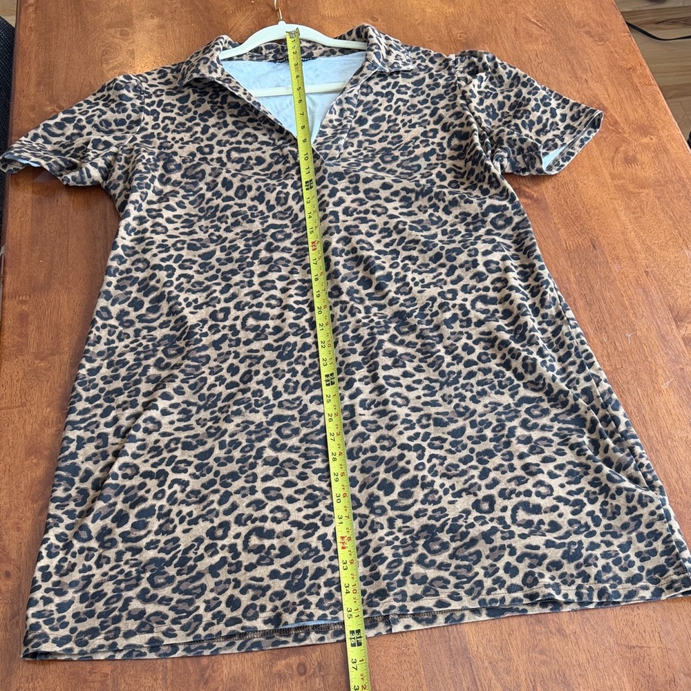 Boston Proper Leopard Print Short Sleeve Dress - Picture 5 of 6